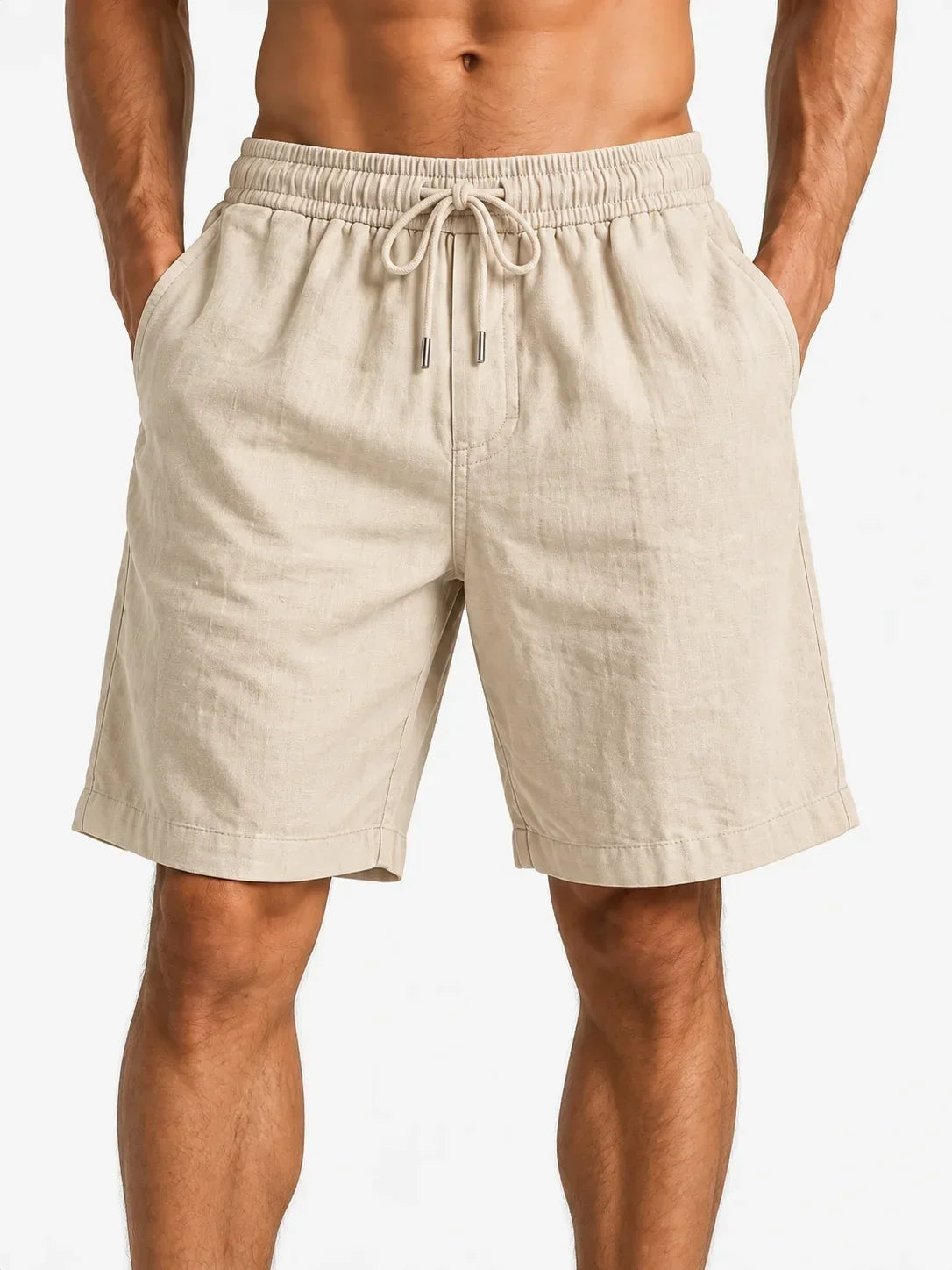 Relaxed Cotton-Linen Shorts