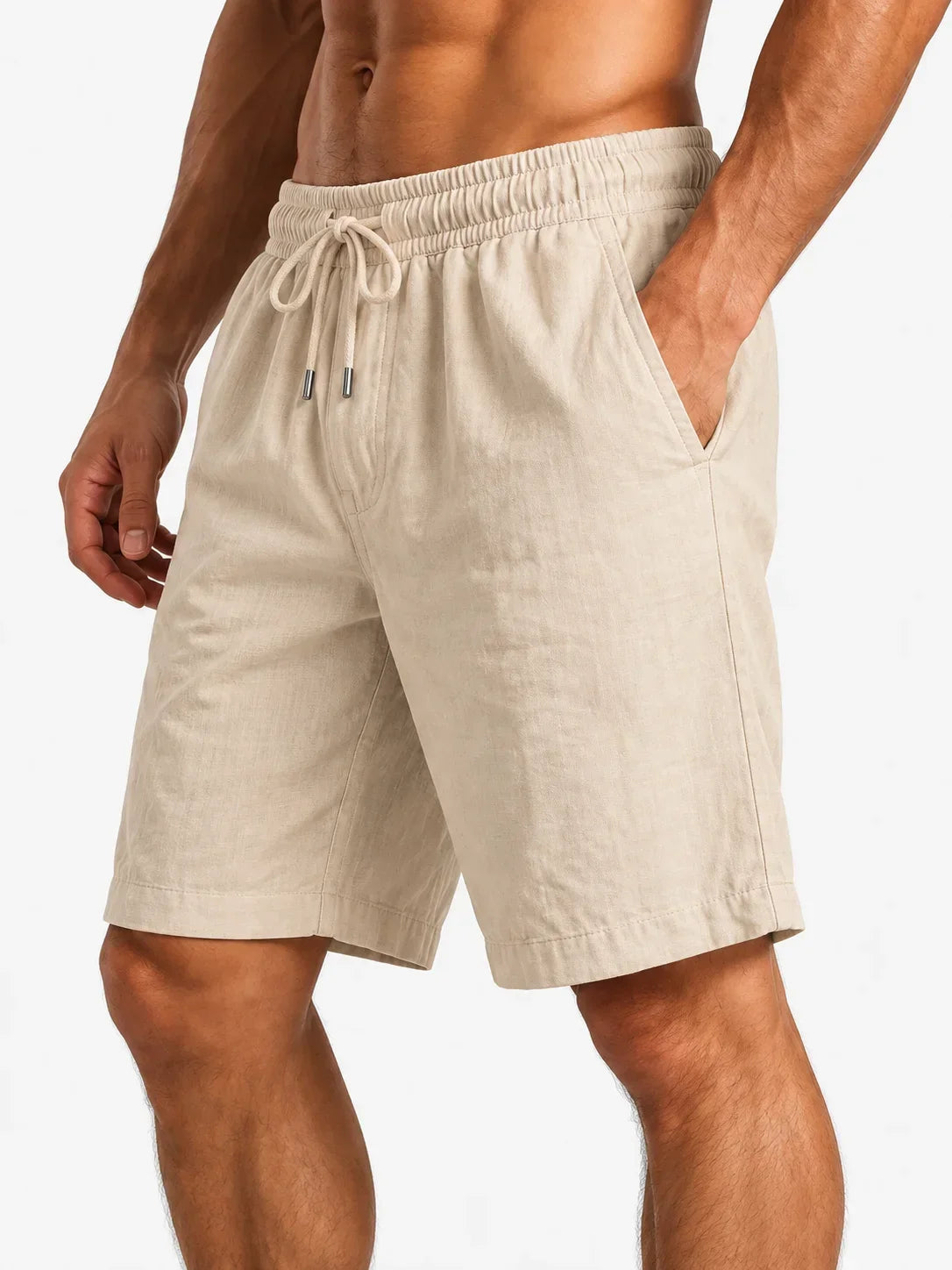 Relaxed Cotton-Linen Shorts