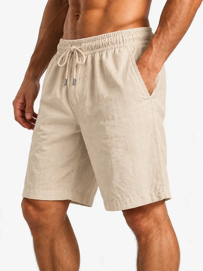 Relaxed Cotton-Linen Shorts