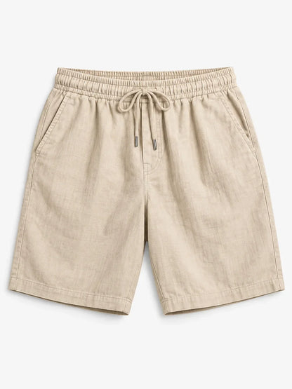 Relaxed Cotton-Linen Shorts