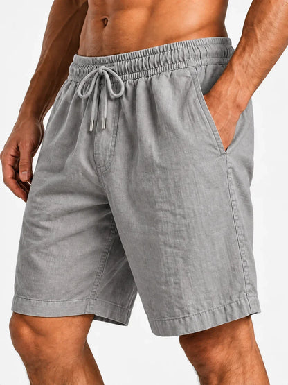 Relaxed Cotton-Linen Shorts