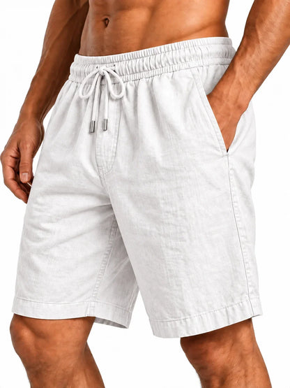 Relaxed Cotton-Linen Shorts