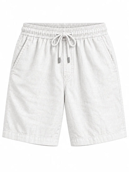 Relaxed Cotton-Linen Shorts