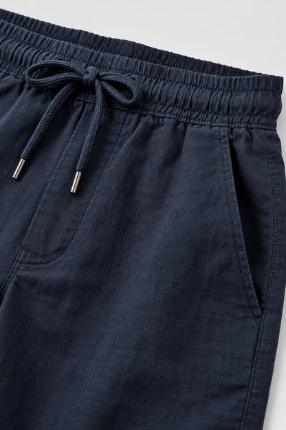 Relaxed Cotton-Linen Shorts