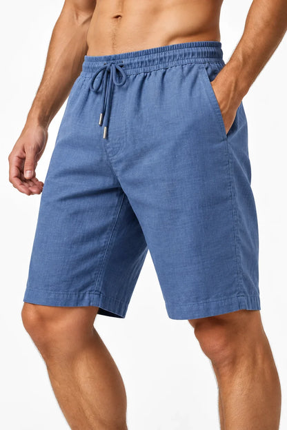 Relaxed Cotton-Linen Shorts