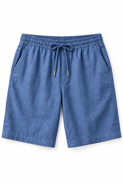 Relaxed Cotton-Linen Shorts