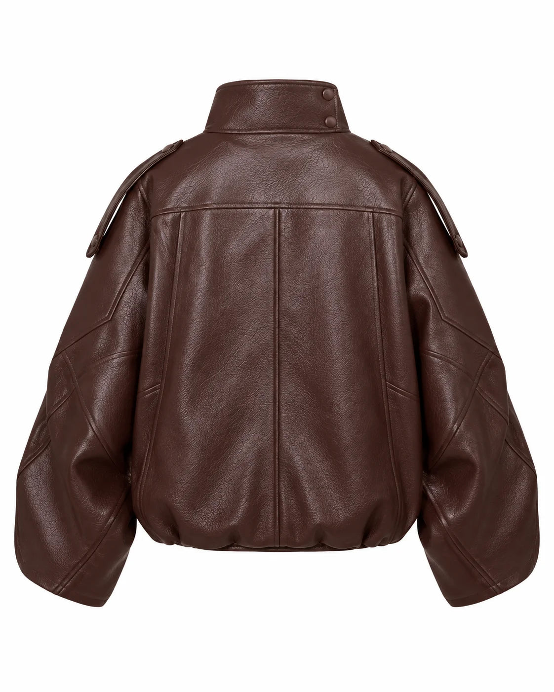 Oversized Faux Leather Bomber