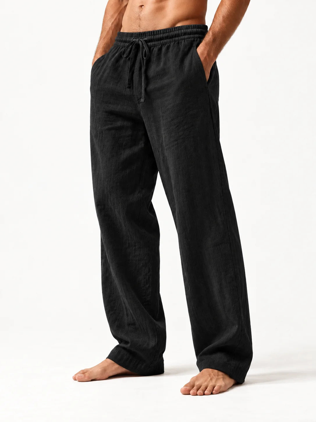 Relaxed Cotton-Hemp Trousers