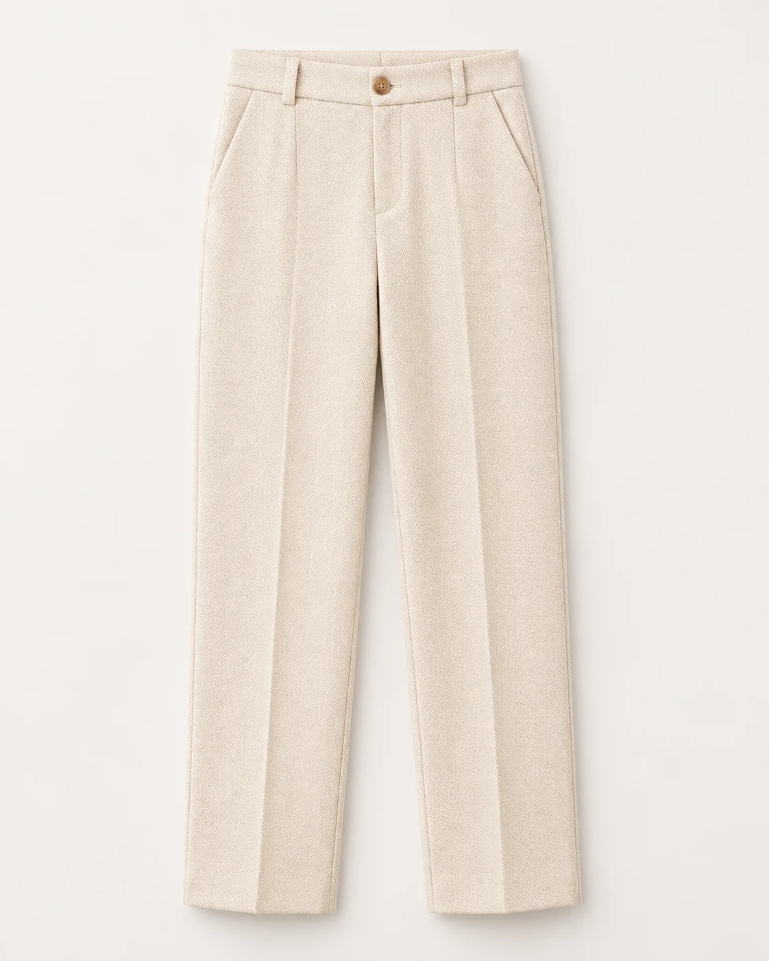 Textured High-Waist Trousers