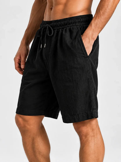 Relaxed Cotton-Linen Shorts