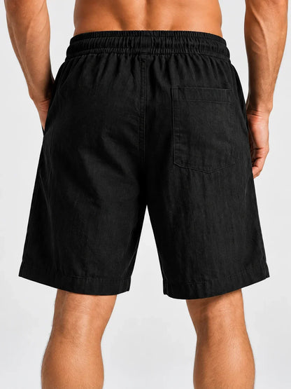 Relaxed Cotton-Linen Shorts