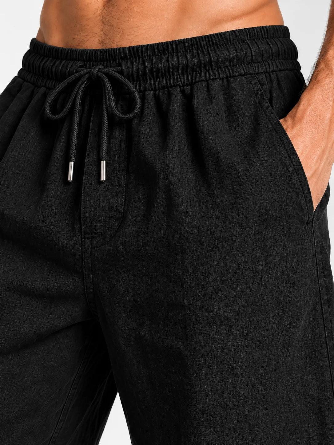 Relaxed Cotton-Linen Shorts