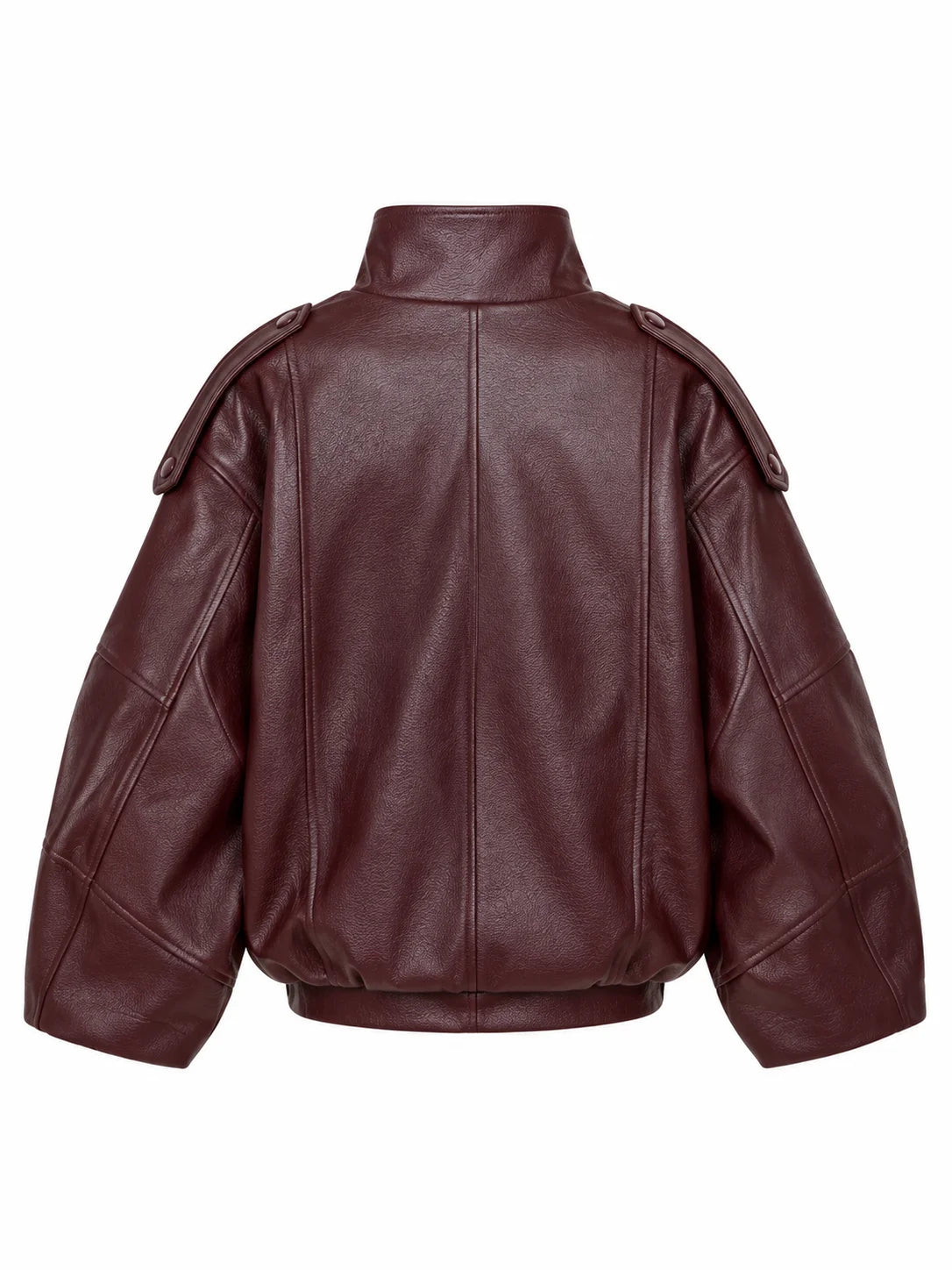 Oversized Faux Leather Bomber