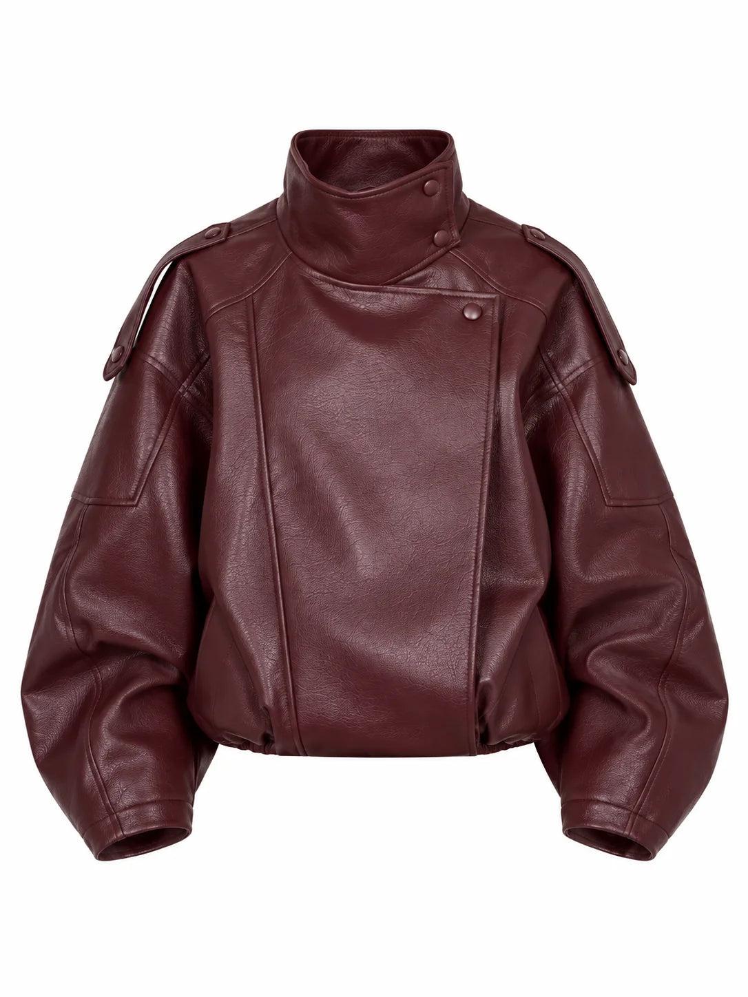 Oversized Faux Leather Bomber