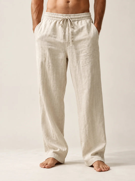 Relaxed Cotton-Hemp Trousers
