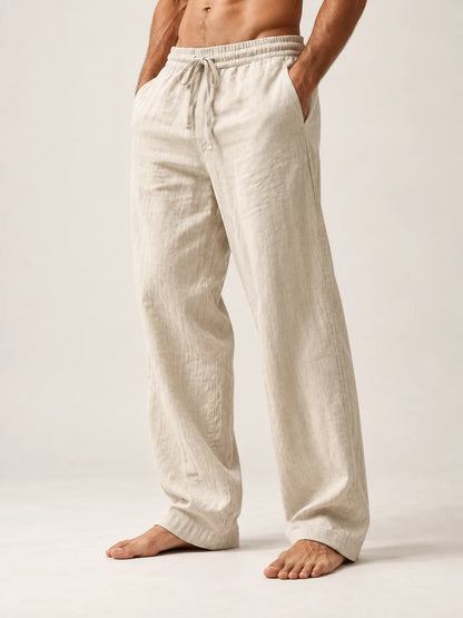 Relaxed Cotton-Hemp Trousers