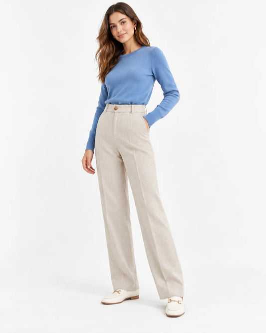 Textured High-Waist Trousers
