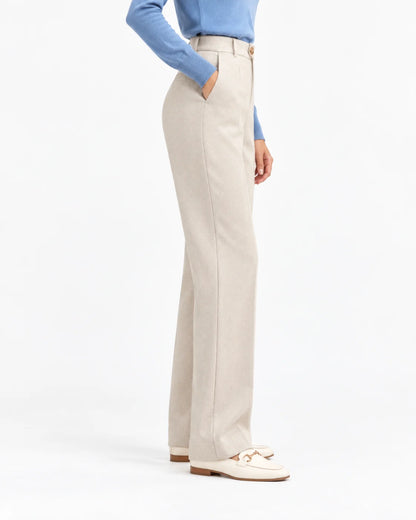 Textured High-Waist Trousers