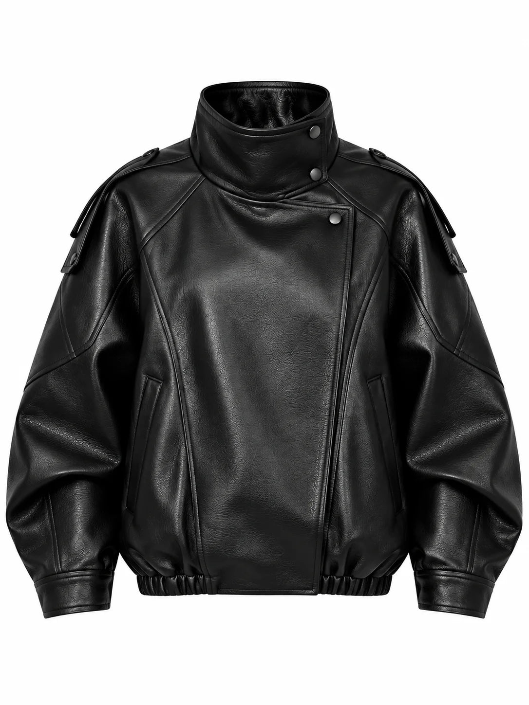 Oversized Faux Leather Bomber